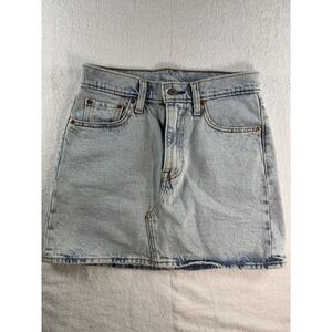 LEVIS PREMIUM Women Size‎ 25 Button Fly Denim Blue Jean Skirt